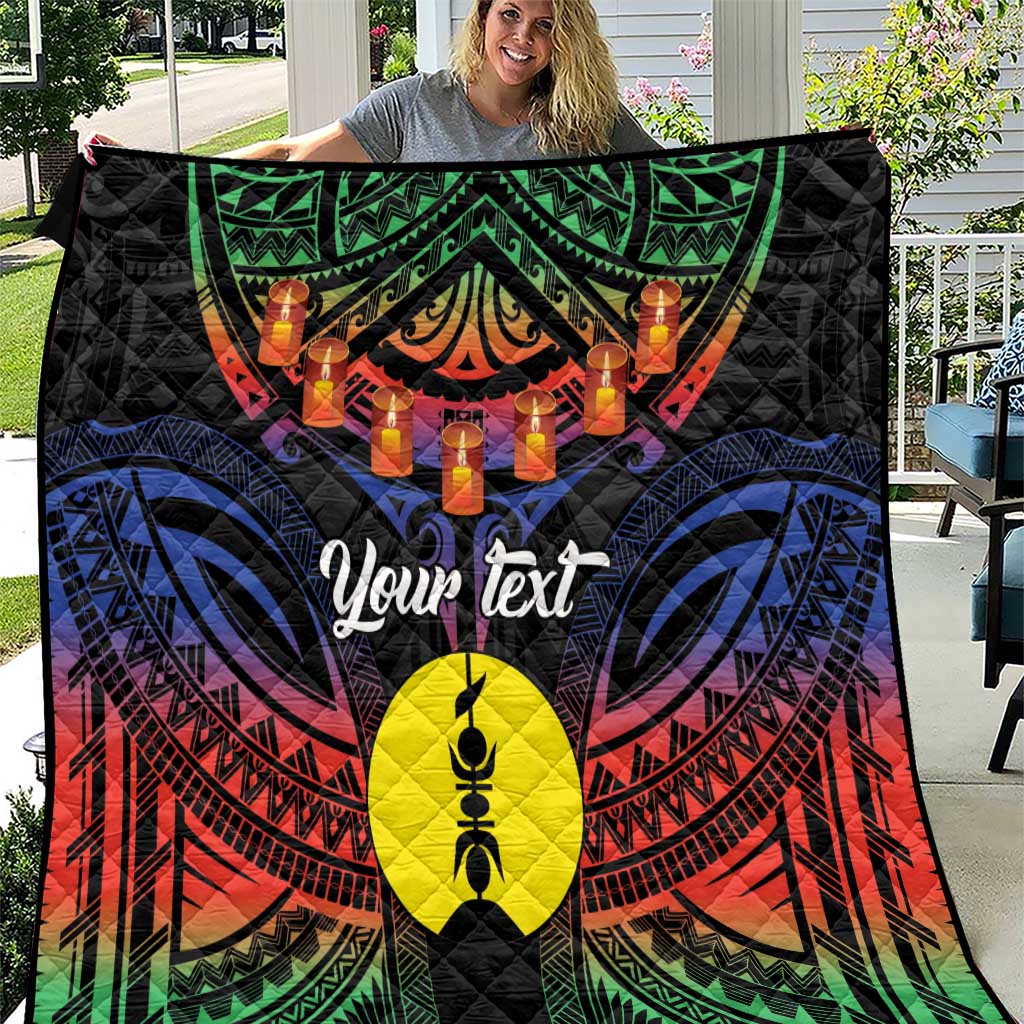 Personalised New Caledonia All Saints Day Quilt Candle Light with Polynesian Style