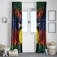 Personalised New Caledonia All Saints Day Window Curtain Candle Light with Polynesian Style
