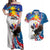 Personalized Filipino-American Couples Matching Off Shoulder Maxi Dress and Hawaiian Shirt The Eight-Rayed Sun with Bald Eagle