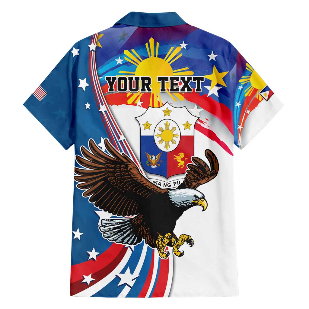 Personalized Filipino-American Family Matching Tank Maxi Dress and Hawaiian Shirt The Eight-Rayed Sun with Bald Eagle