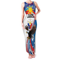 Personalized Filipino-American Family Matching Tank Maxi Dress and Hawaiian Shirt The Eight-Rayed Sun with Bald Eagle