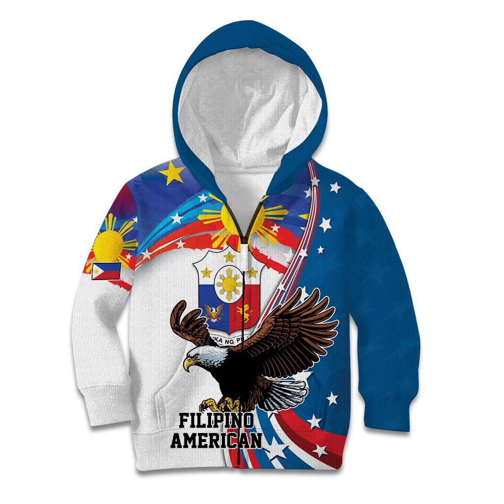 Personalized Filipino-American Kid Hoodie The Eight-Rayed Sun with Bald Eagle