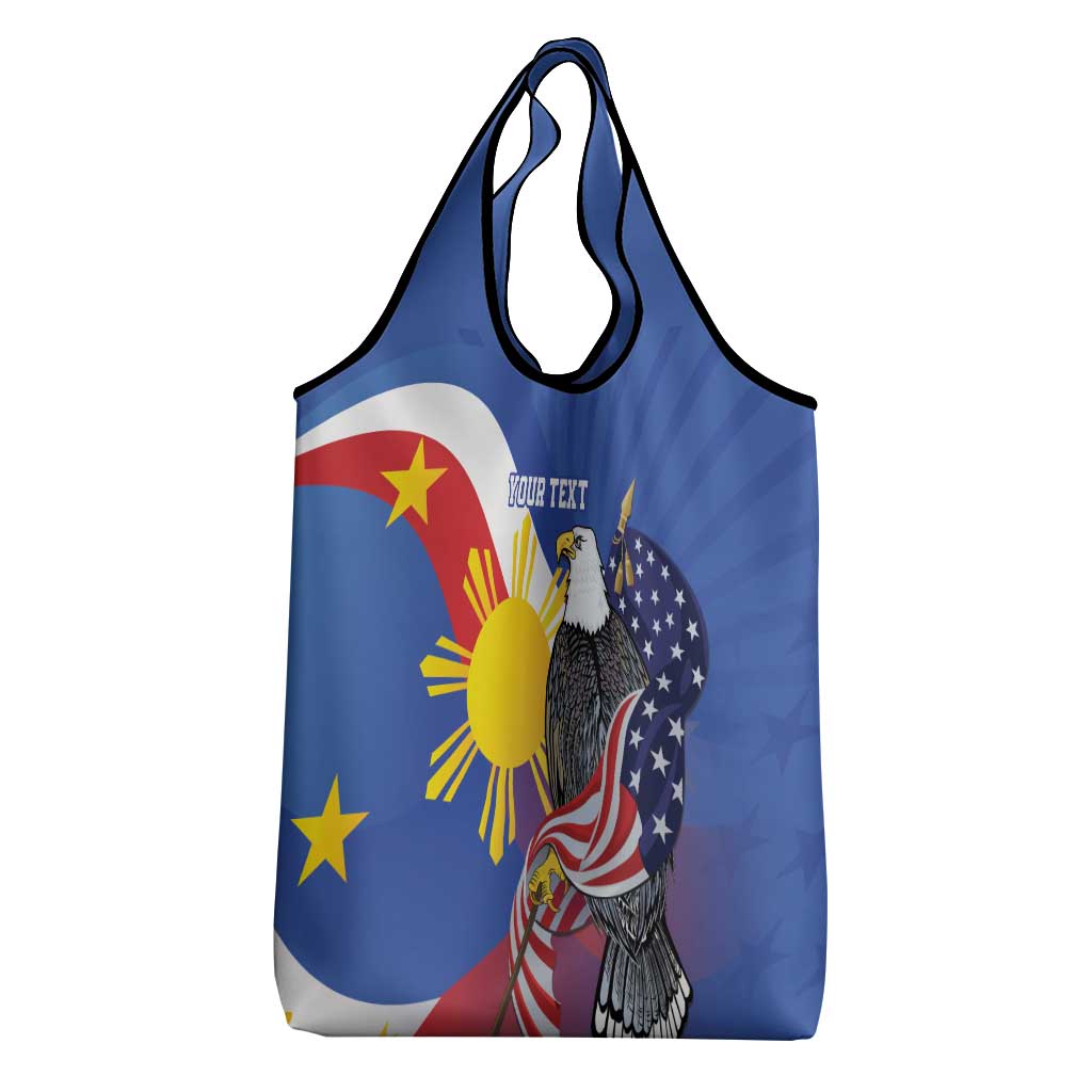 Personalized Filipino-American Grocery Bag Philippines Coat Of Arms with Bald Eagle