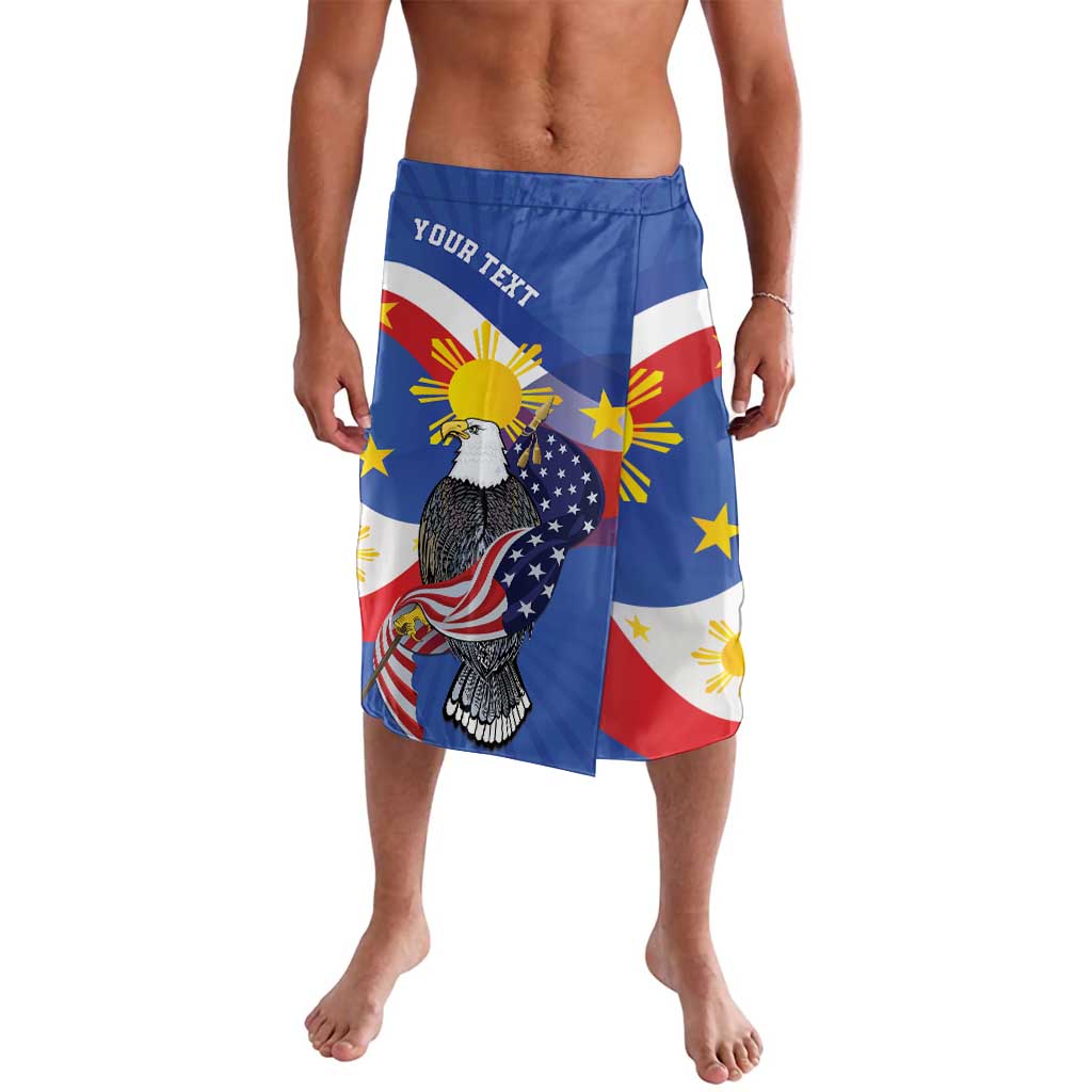 Personalized Filipino-American Lavalava Philippines Coat Of Arms with Bald Eagle