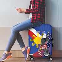 Personalized Filipino-American Luggage Cover Philippines Coat Of Arms with Bald Eagle