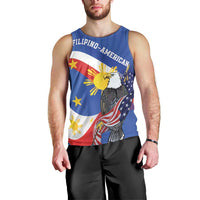Personalized Filipino-American Men Tank Top Philippines Coat Of Arms with Bald Eagle