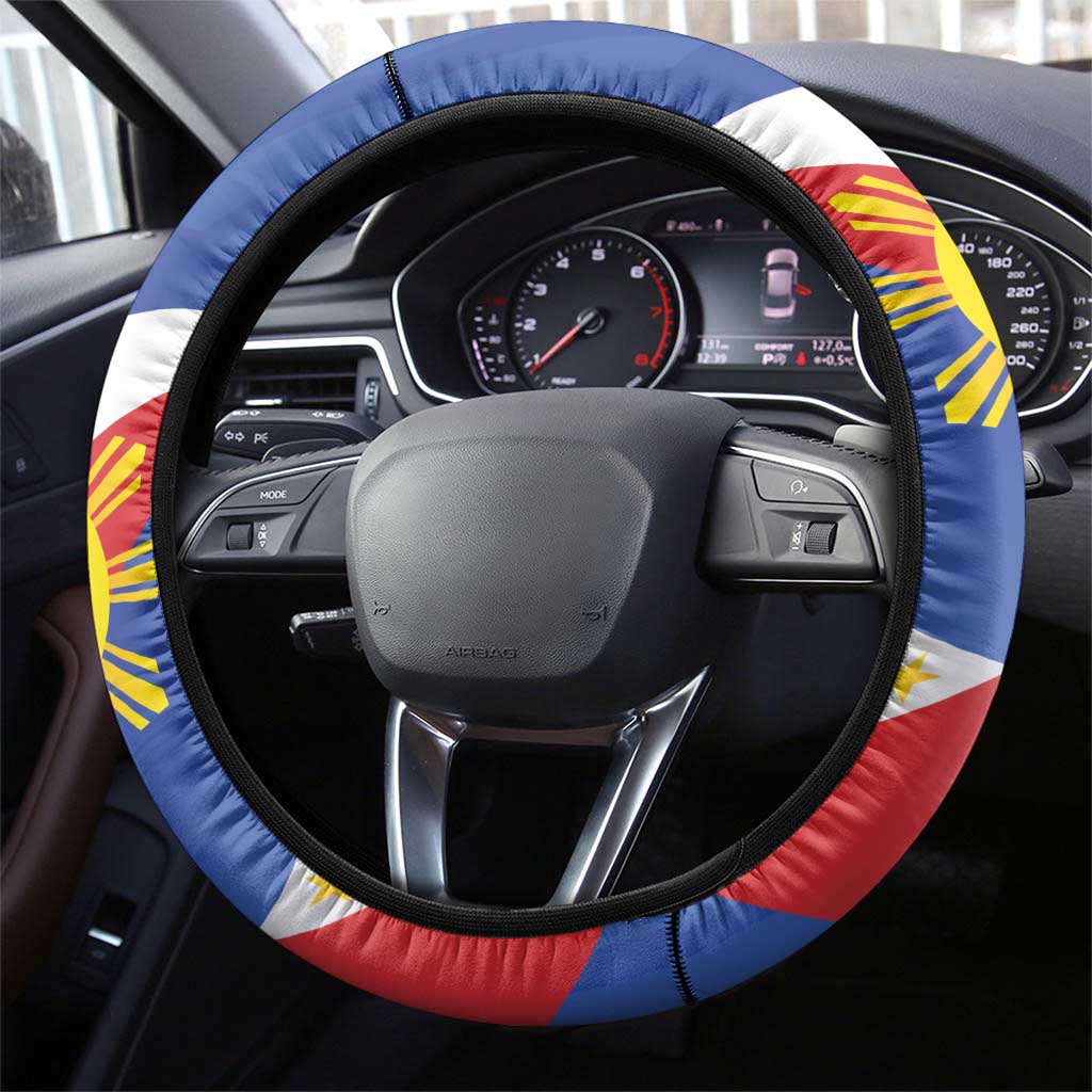 Filipino-American Steering Wheel Cover Philippines Coat Of Arms with Bald Eagle