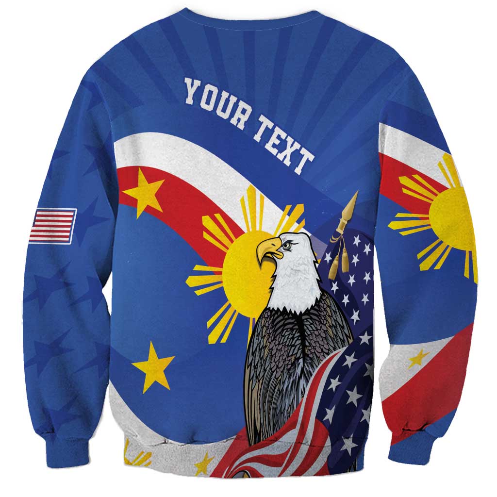 Personalized Filipino-American Sweatshirt Philippines Coat Of Arms with Bald Eagle