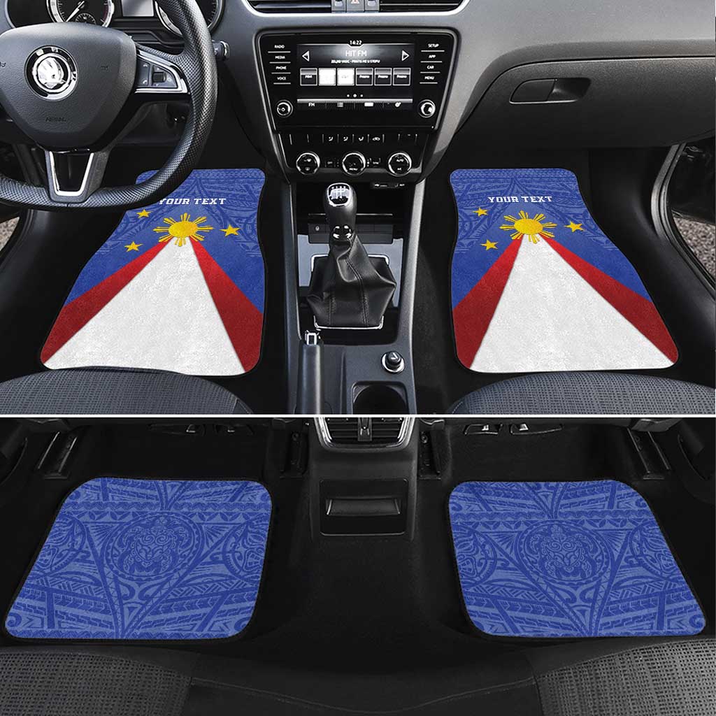 Personalized Pilipinas Eight-Rayed Sun Car Mats Philippines Map With Polynesian Style