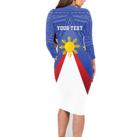 Personalized Pilipinas Eight-Rayed Sun Family Matching Long Sleeve Bodycon Dress and Hawaiian Shirt Philippines Map With Polynesian Style