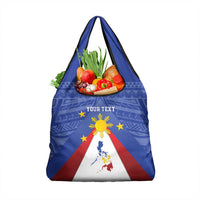 Personalized Pilipinas Eight-Rayed Sun Grocery Bag Philippines Map With Polynesian Style