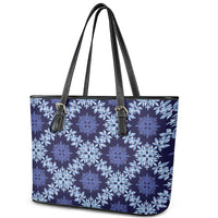 Palaka Hawaiian Quilt Seamless Pattern Leather Tote Bag - Polynesian Pride