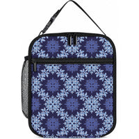 Palaka Hawaiian Quilt Seamless Pattern Lunch Bag LT9 10.2 × 8.3 × 4.3 inch Blue - Polynesian Pride