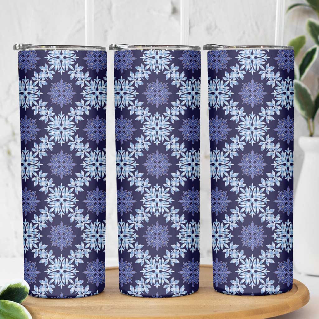 Palaka Hawaiian Quilt Seamless Pattern Skinny Tumbler - Polynesian Pride