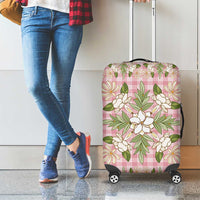 Squares Maile Leaf Luggage Cover Pink Palaka Hawaiian Quilt Pattern - Polynesian Pride