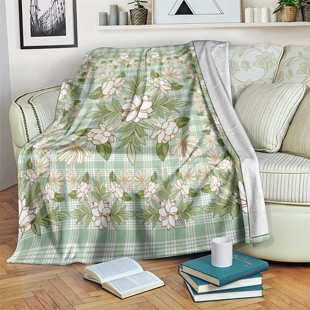 Squares Maile Leaf Blanket Turquoise Palaka Hawaiian Quilt Pattern - Polynesian Pride