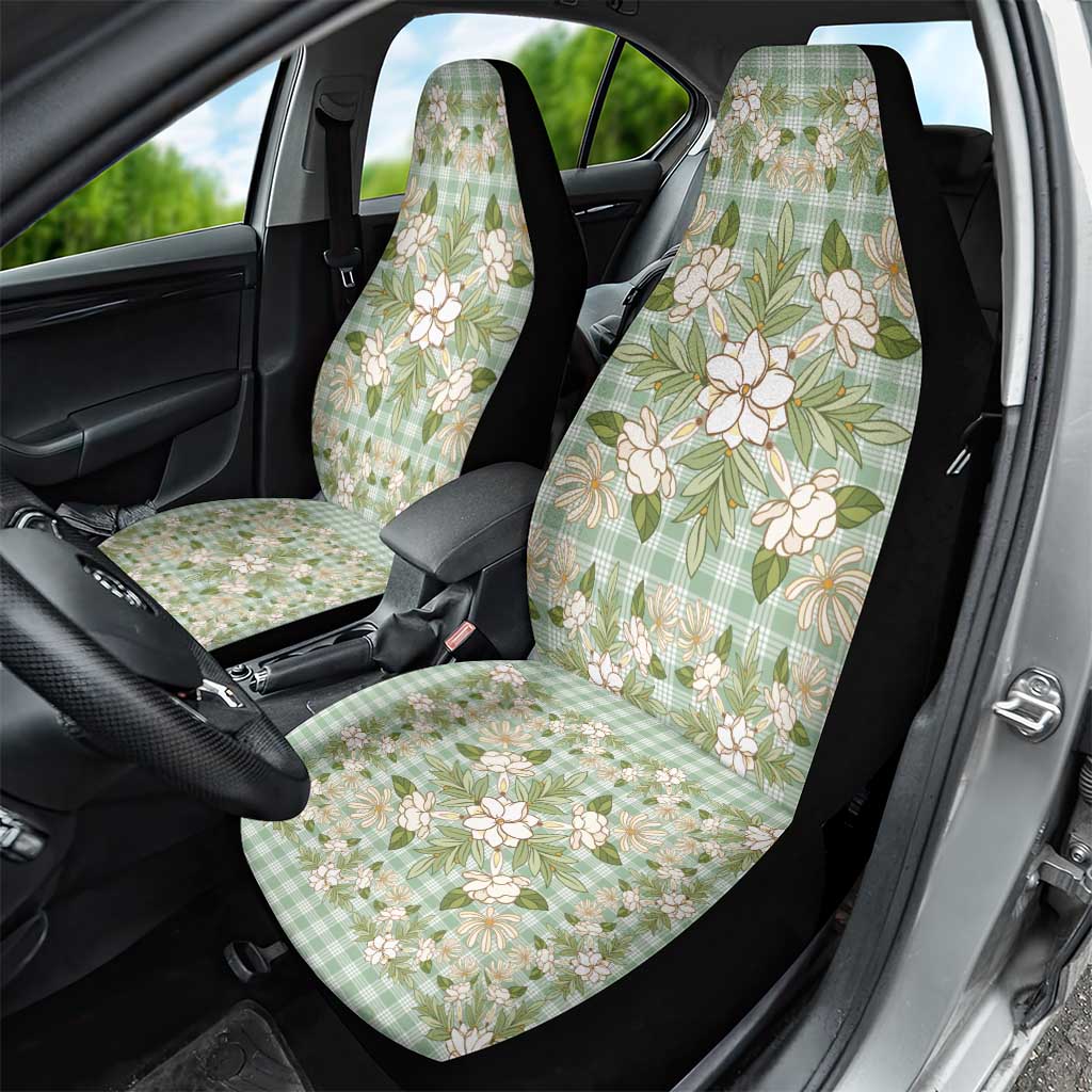 Squares Maile Leaf Car Seat Cover Turquoise Palaka Hawaiian Quilt Pattern - Polynesian Pride