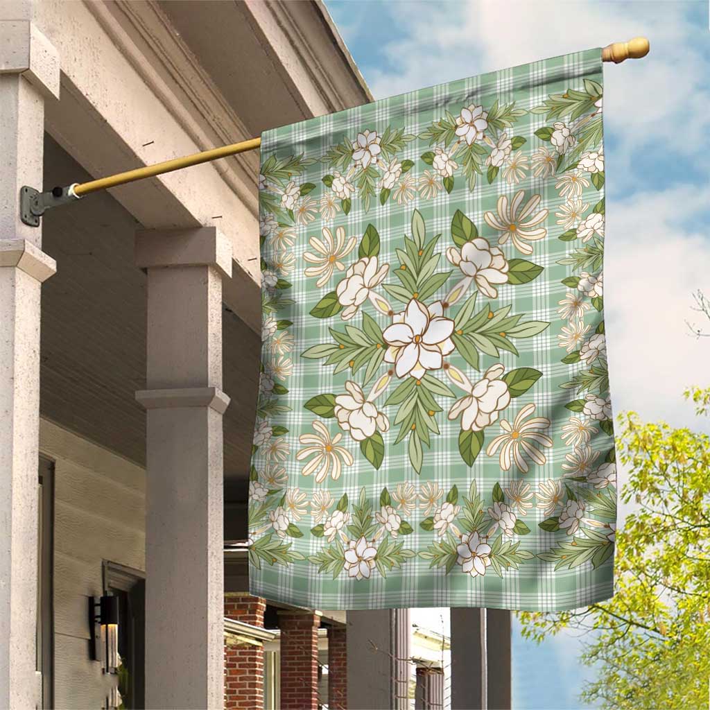 Squares Maile Leaf Garden Flag Turquoise Palaka Hawaiian Quilt Pattern - Polynesian Pride