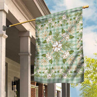Squares Maile Leaf Garden Flag Turquoise Palaka Hawaiian Quilt Pattern - Polynesian Pride