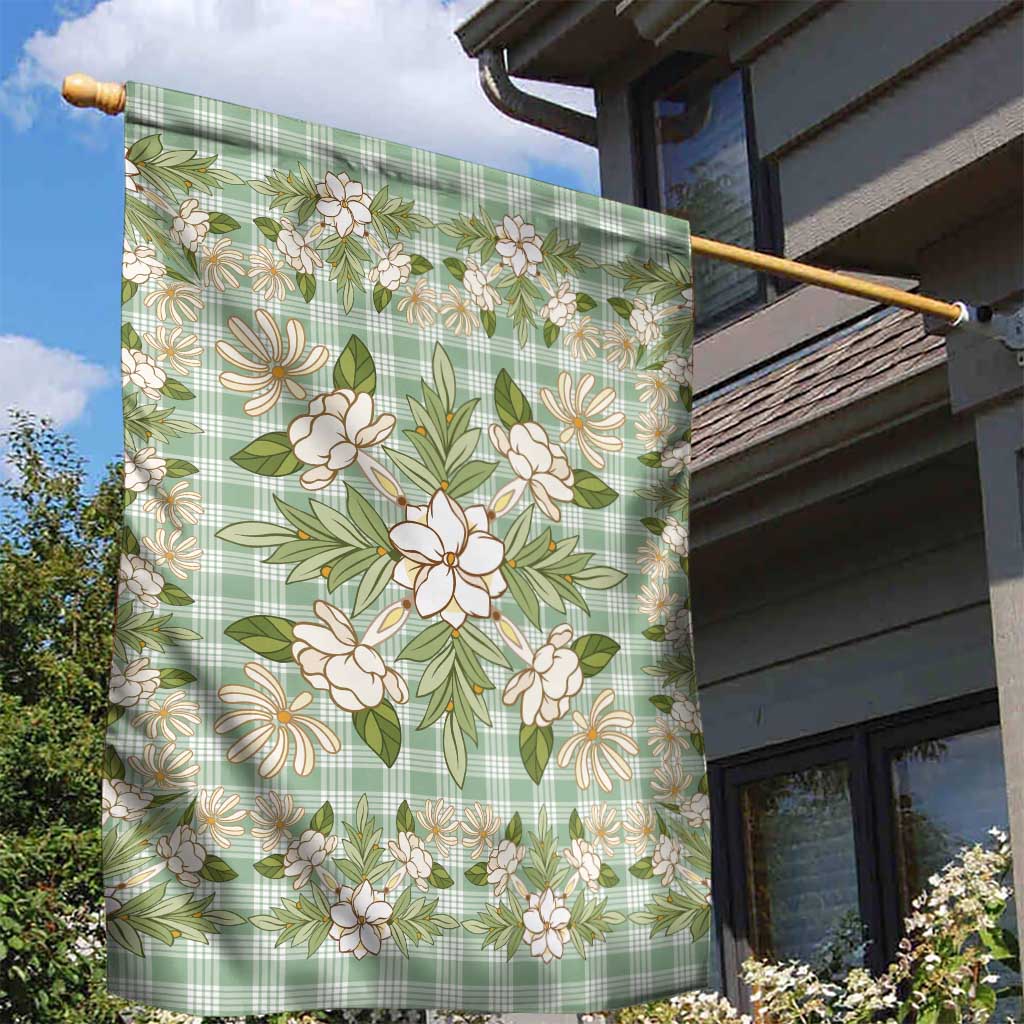 Squares Maile Leaf Garden Flag Turquoise Palaka Hawaiian Quilt Pattern - Polynesian Pride