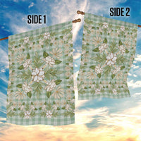 Squares Maile Leaf Garden Flag Turquoise Palaka Hawaiian Quilt Pattern - Polynesian Pride