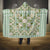 Squares Maile Leaf Hooded Blanket Turquoise Palaka Hawaiian Quilt Pattern - Polynesian Pride