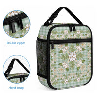 Squares Maile Leaf Lunch Bag Turquoise Palaka Hawaiian Quilt Pattern LT9 - Polynesian Pride
