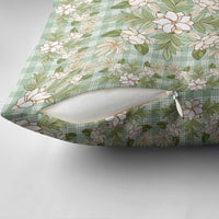 Squares Maile Leaf Pillow Cover Turquoise Palaka Hawaiian Quilt Pattern - Polynesian Pride