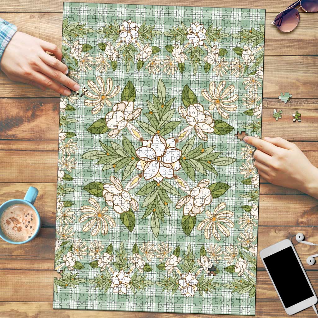 Squares Maile Leaf Puzzle Turquoise Palaka Hawaiian Quilt Pattern - Polynesian Pride