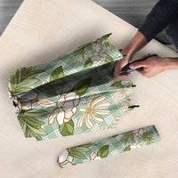 Squares Maile Leaf Umbrella Turquoise Palaka Hawaiian Quilt Pattern - Polynesian Pride