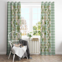 Squares Maile Leaf Window Curtain Turquoise Palaka Hawaiian Quilt Pattern - Polynesian Pride