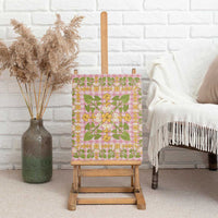 Squares Puakenikeni and Kalo Canvas Wall Art Pink Palaka Hawaiian Quilt Pattern - Polynesian Pride
