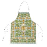 Squares Puakenikeni and Kalo Apron Turquoise Palaka Hawaiian Quilt Pattern - Polynesian Pride