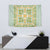 Squares Puakenikeni and Kalo Tapestry Turquoise Palaka Hawaiian Quilt Pattern - Polynesian Pride