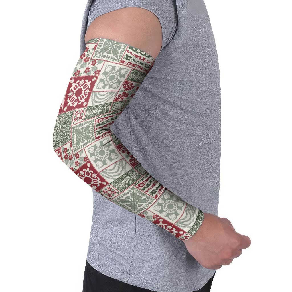 Mele Kalikimaka Hawaii Christmas Arm Sleeves Aloha Spirit with Hawaiian Quilt Pattern - Polynesian Pride