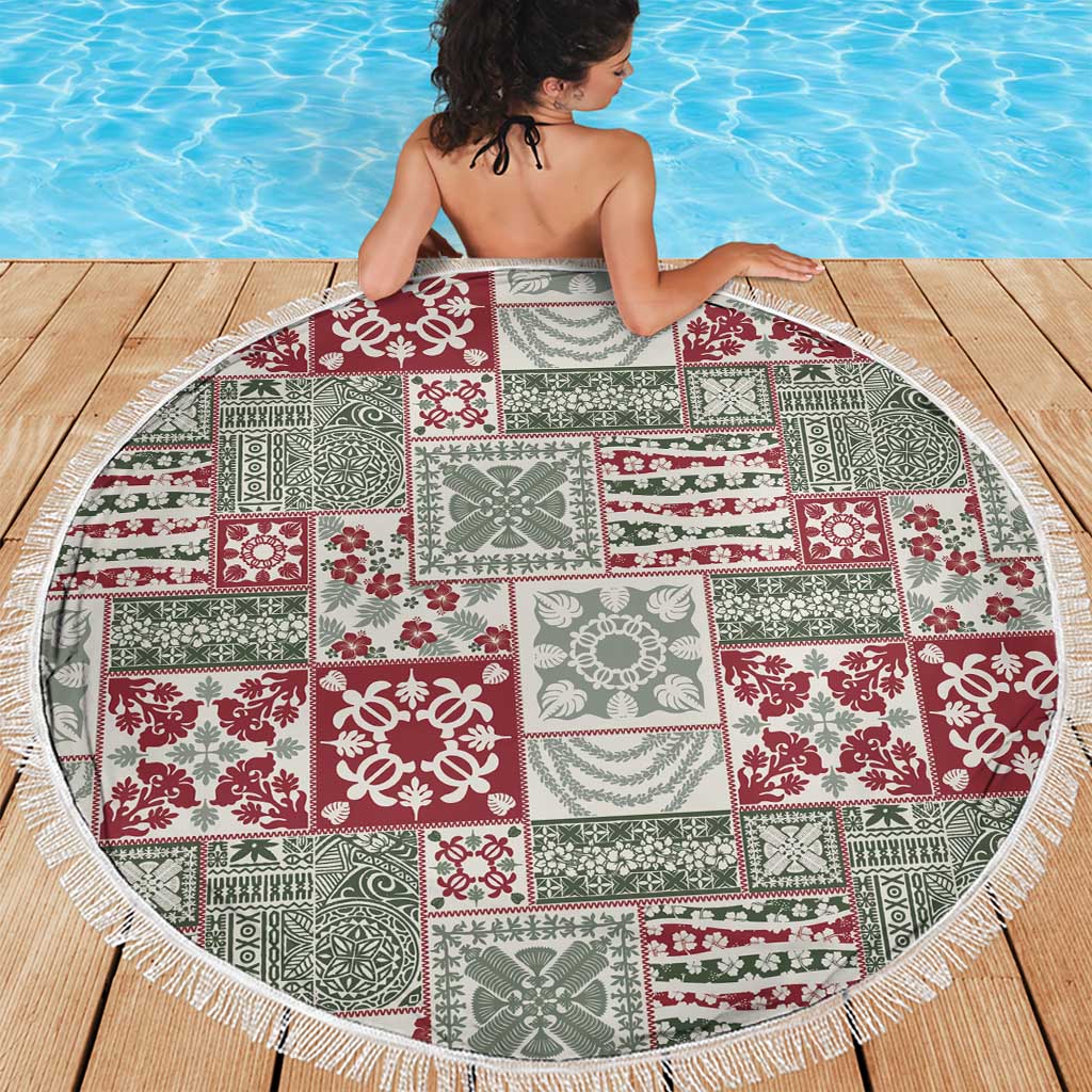 Mele Kalikimaka Hawaii Christmas Beach Blanket Aloha Spirit with Hawaiian Quilt Pattern - Polynesian Pride