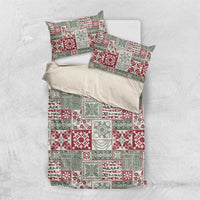 Mele Kalikimaka Hawaii Christmas Bedding Set Aloha Spirit with Hawaiian Quilt Pattern - Polynesian Pride