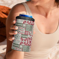Mele Kalikimaka Hawaii Christmas 4 in 1 Can Cooler Tumbler Aloha Spirit with Hawaiian Quilt Pattern - Polynesian Pride