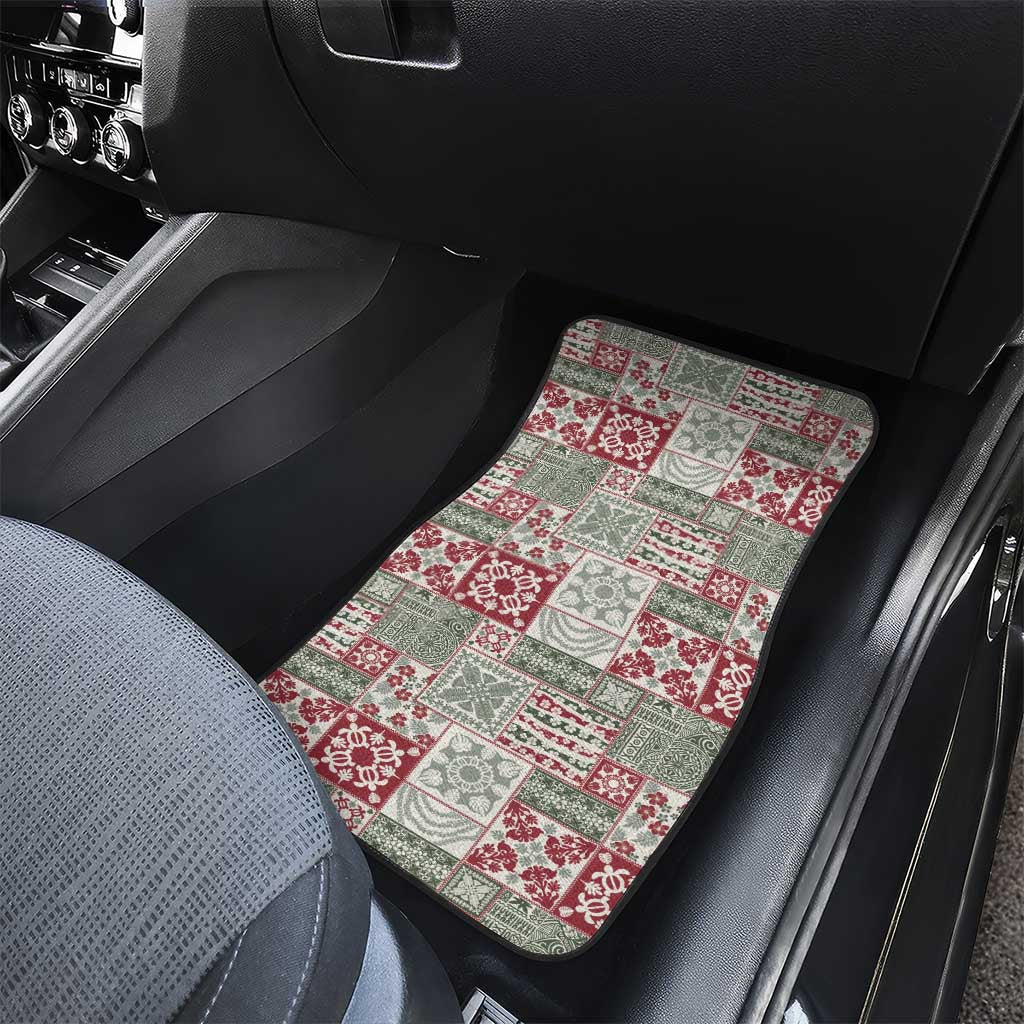 Mele Kalikimaka Hawaii Christmas Car Mats Aloha Spirit with Hawaiian Quilt Pattern - Polynesian Pride