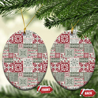 Mele Kalikimaka Hawaii Christmas Ceramic Ornament Aloha Spirit with Hawaiian Quilt Pattern - Polynesian Pride