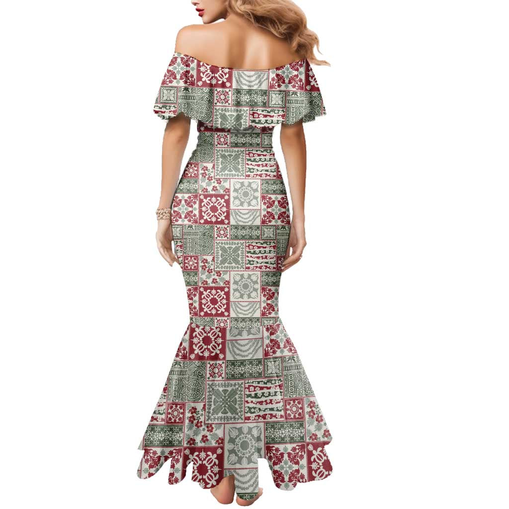 Mele Kalikimaka Hawaii Christmas Family Matching Mermaid Dress and Hawaiian Shirt Aloha Spirit with Hawaiian Quilt Pattern LT9 - Polynesian Pride