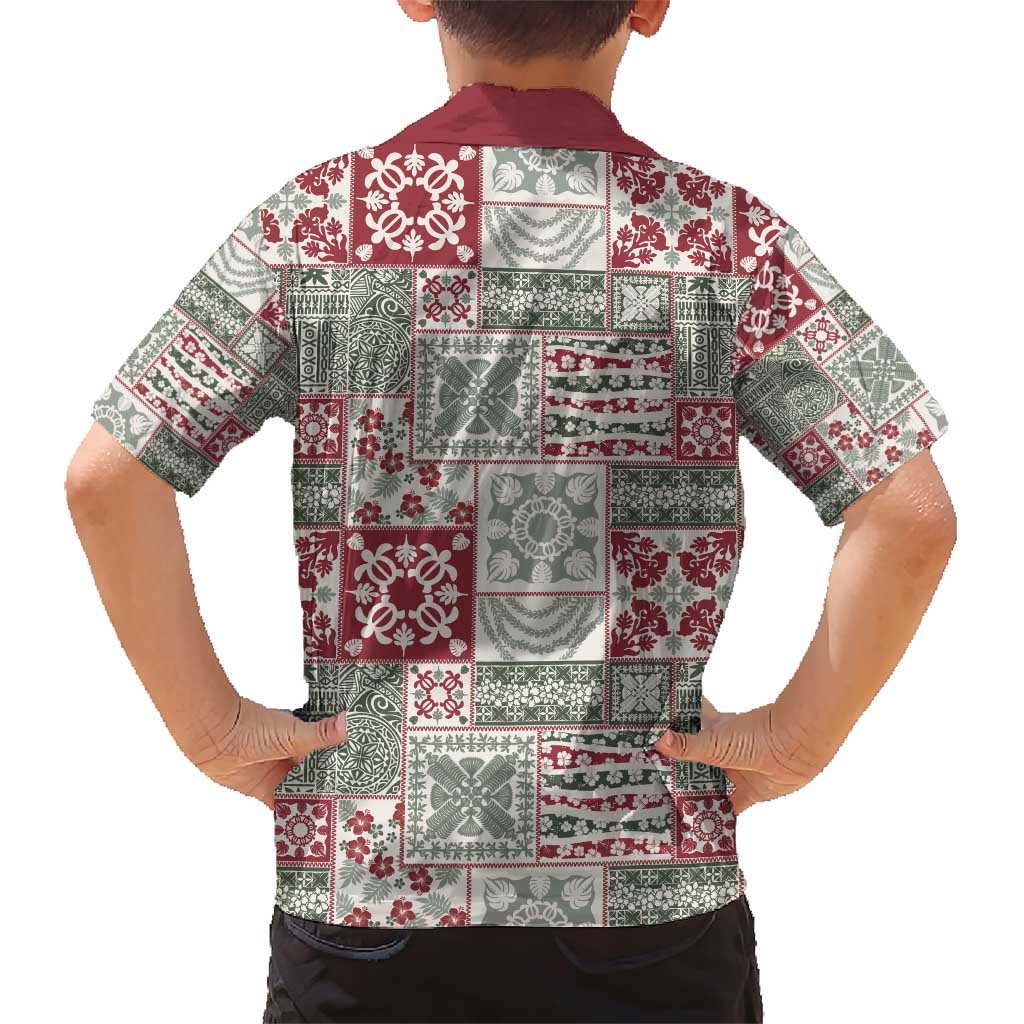 Mele Kalikimaka Hawaii Christmas Family Matching Short Sleeve Bodycon Dress and Hawaiian Shirt Aloha Spirit with Hawaiian Quilt Pattern LT9 - Polynesian Pride