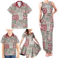 Mele Kalikimaka Hawaii Christmas Family Matching Tank Maxi Dress and Hawaiian Shirt Aloha Spirit with Hawaiian Quilt Pattern - Polynesian Pride