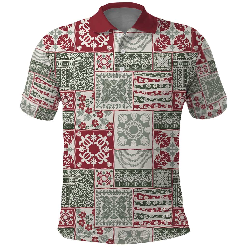 Mele Kalikimaka Hawaii Christmas Polo Shirt Aloha Spirit with Hawaiian Quilt Pattern - Polynesian Pride