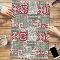 Mele Kalikimaka Hawaii Christmas Puzzle Aloha Spirit with Hawaiian Quilt Pattern LT9 Beige - Polynesian Pride