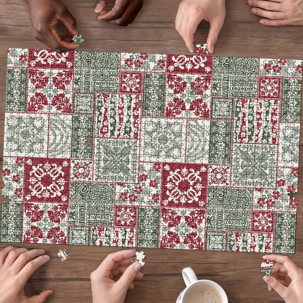 Mele Kalikimaka Hawaii Christmas Puzzle Aloha Spirit with Hawaiian Quilt Pattern LT9 - Polynesian Pride