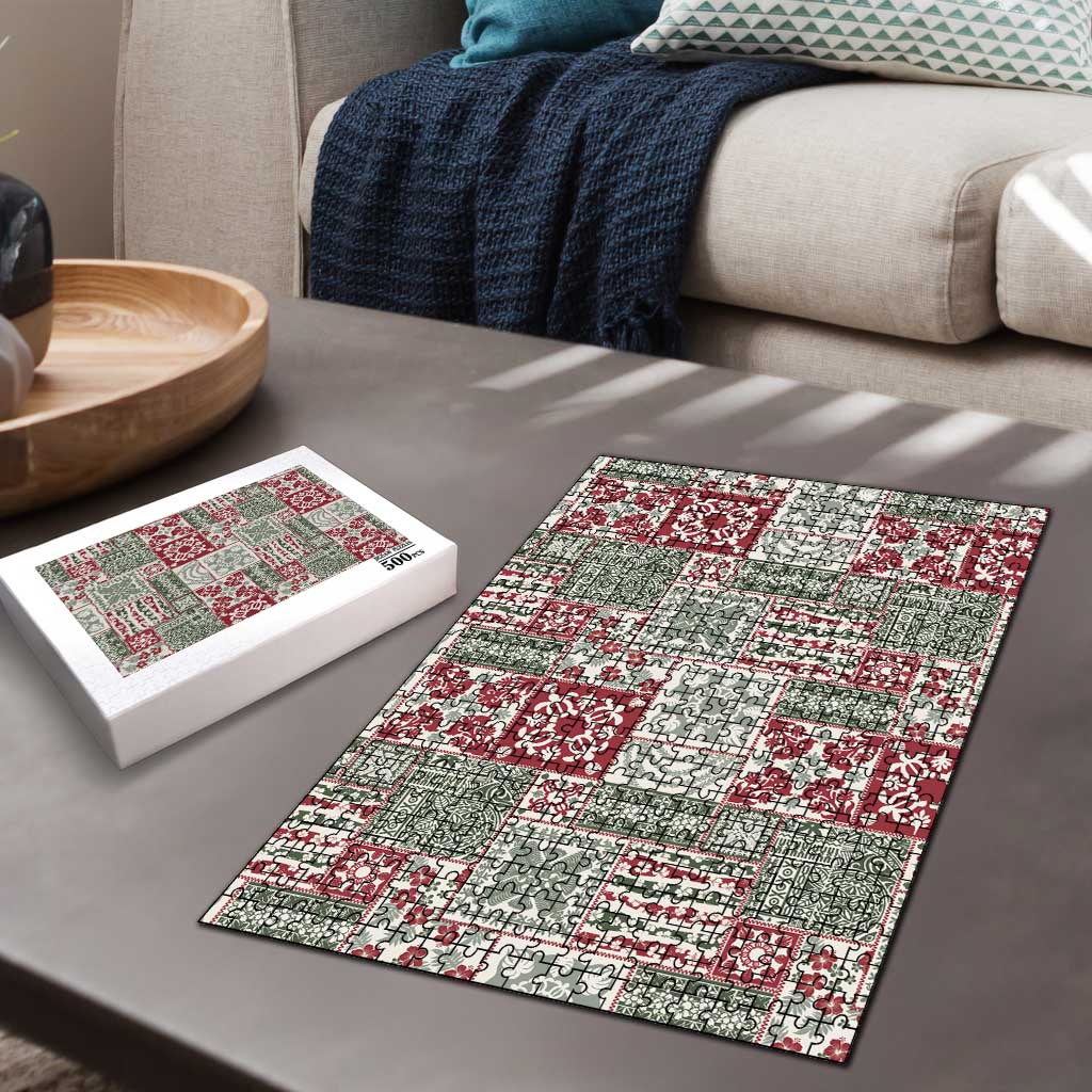 Mele Kalikimaka Hawaii Christmas Puzzle Aloha Spirit with Hawaiian Quilt Pattern LT9 - Polynesian Pride
