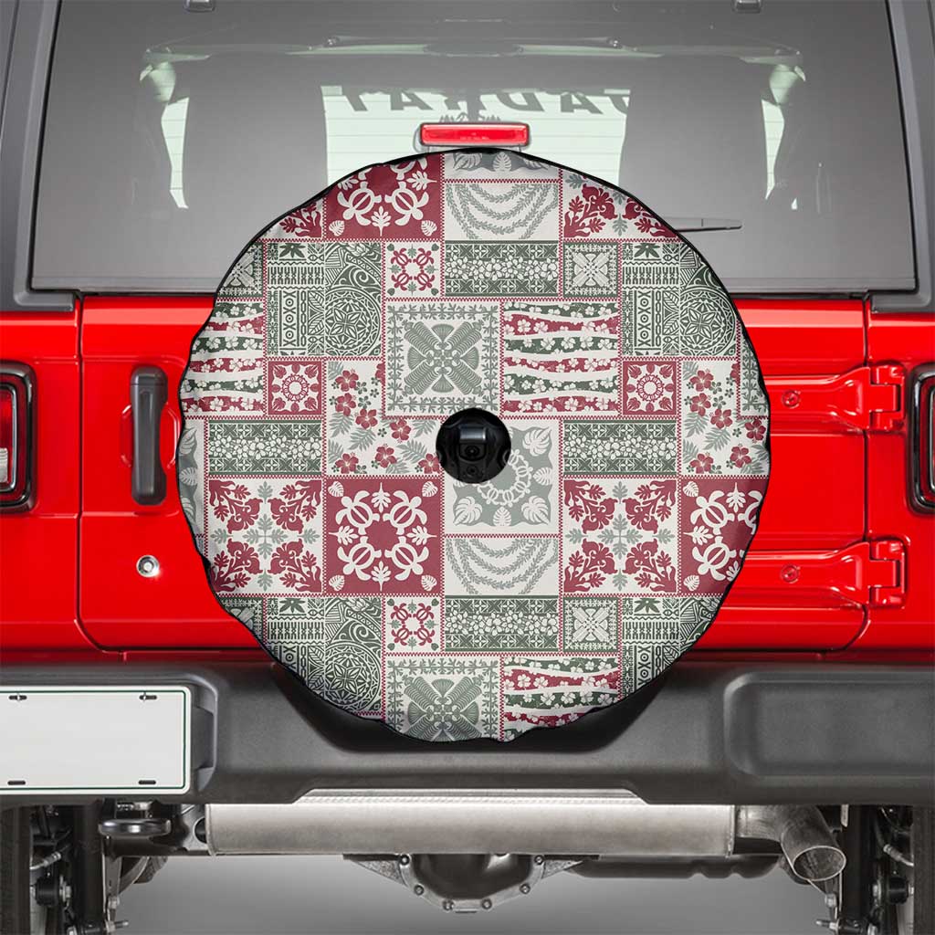 Mele Kalikimaka Hawaii Christmas Spare Tire Cover Aloha Spirit with Hawaiian Quilt Pattern - Polynesian Pride