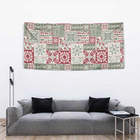 Mele Kalikimaka Hawaii Christmas Tapestry Aloha Spirit with Hawaiian Quilt Pattern - Polynesian Pride