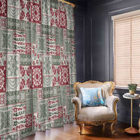 Mele Kalikimaka Hawaii Christmas Window Curtain Aloha Spirit with Hawaiian Quilt Pattern - Polynesian Pride